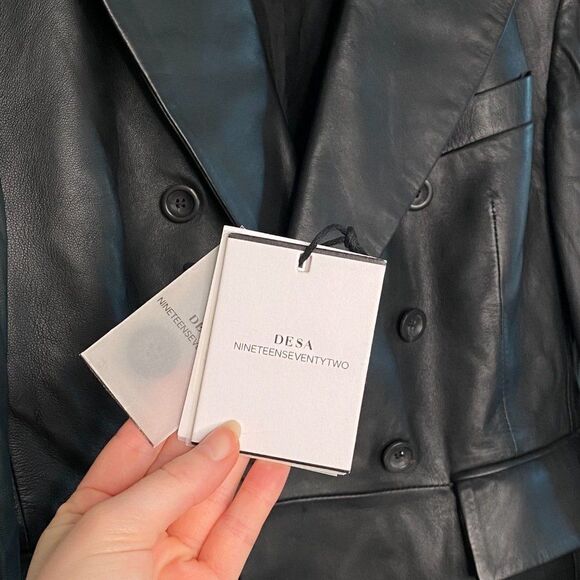 DESA Women's K13851 Black Leather Jacket | Size: L - Picture 7 of 13